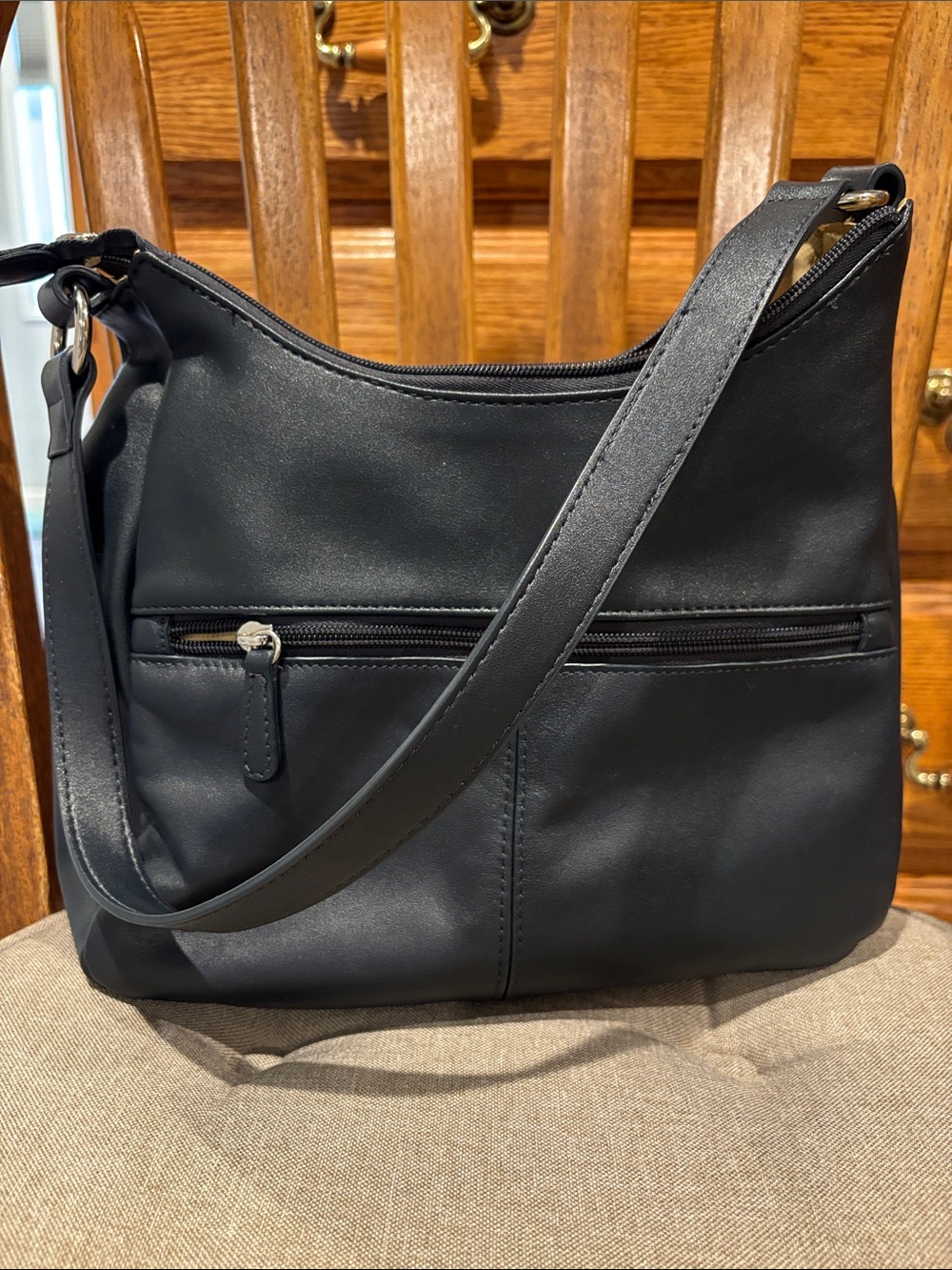 Leather Navy Shoulder Bag